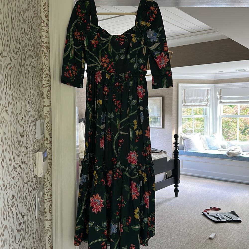 Cara Cara green floral midi dress